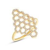 0.30ct 14k Yellow Gold Diamond Honeycomb Ring